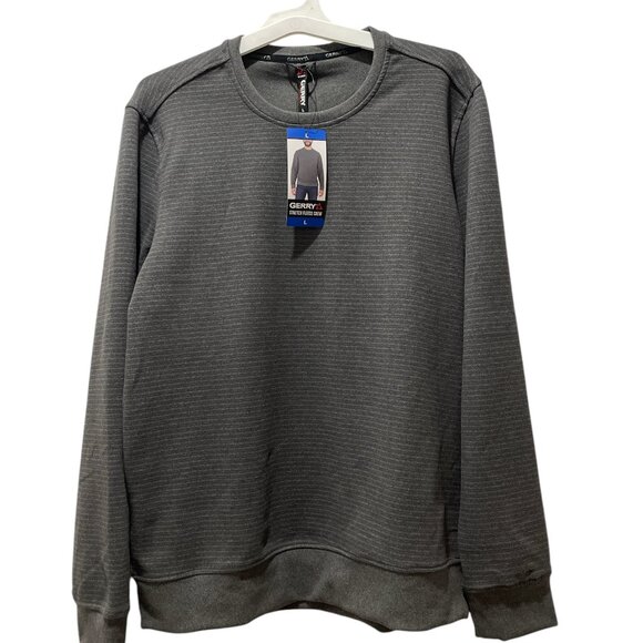 Men's Long sleeve Stretch Fleece Crew, Gerry, L, Gray, NWT - Picture 2 of 5